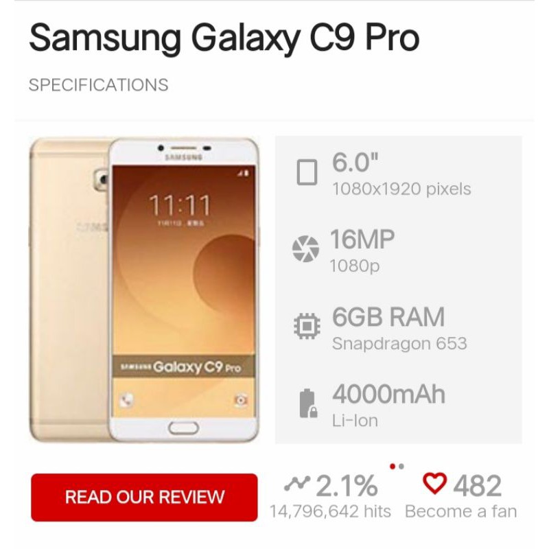 C9 pro minus LCd Hp only