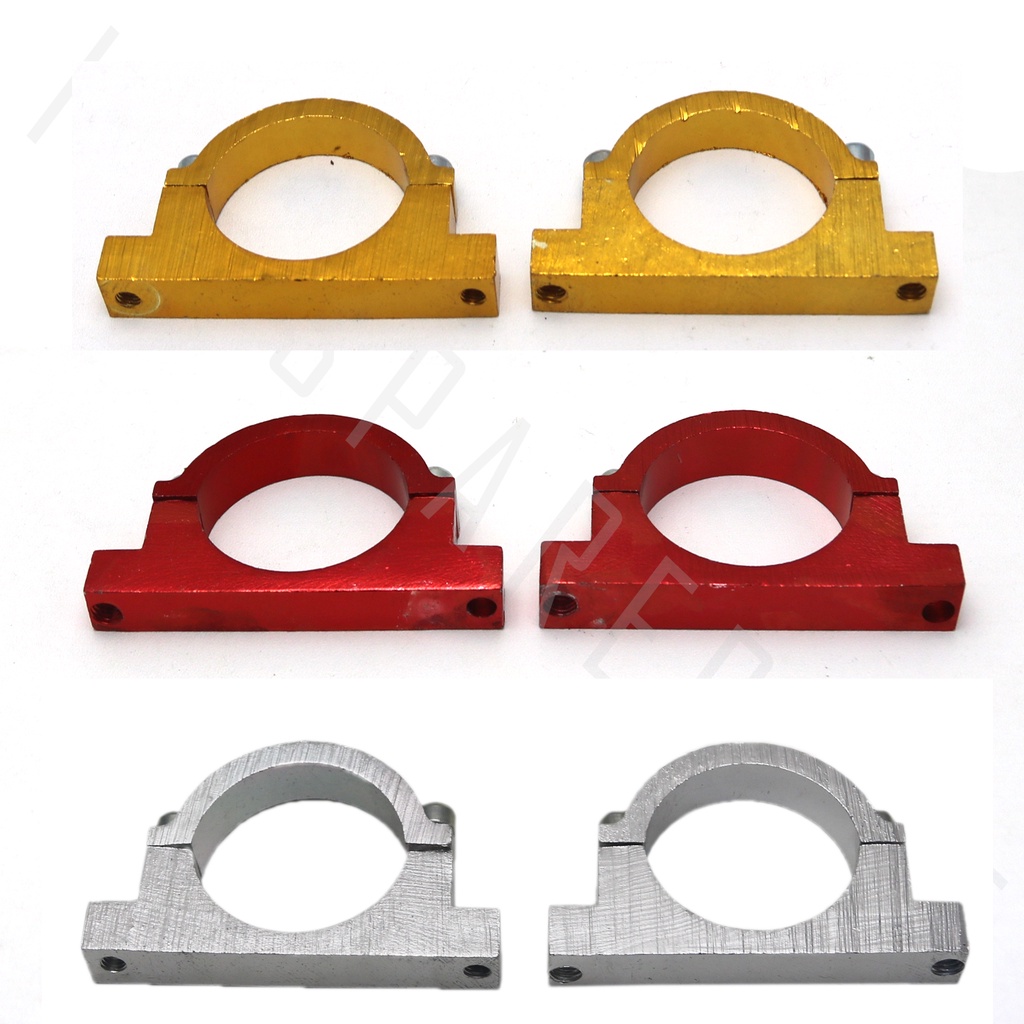 Klem-Kleman Dudukan-Bracket-Breket-Braket Spakbor Depan Motor CNC 1 Set Universal Merah-Silver-Emas