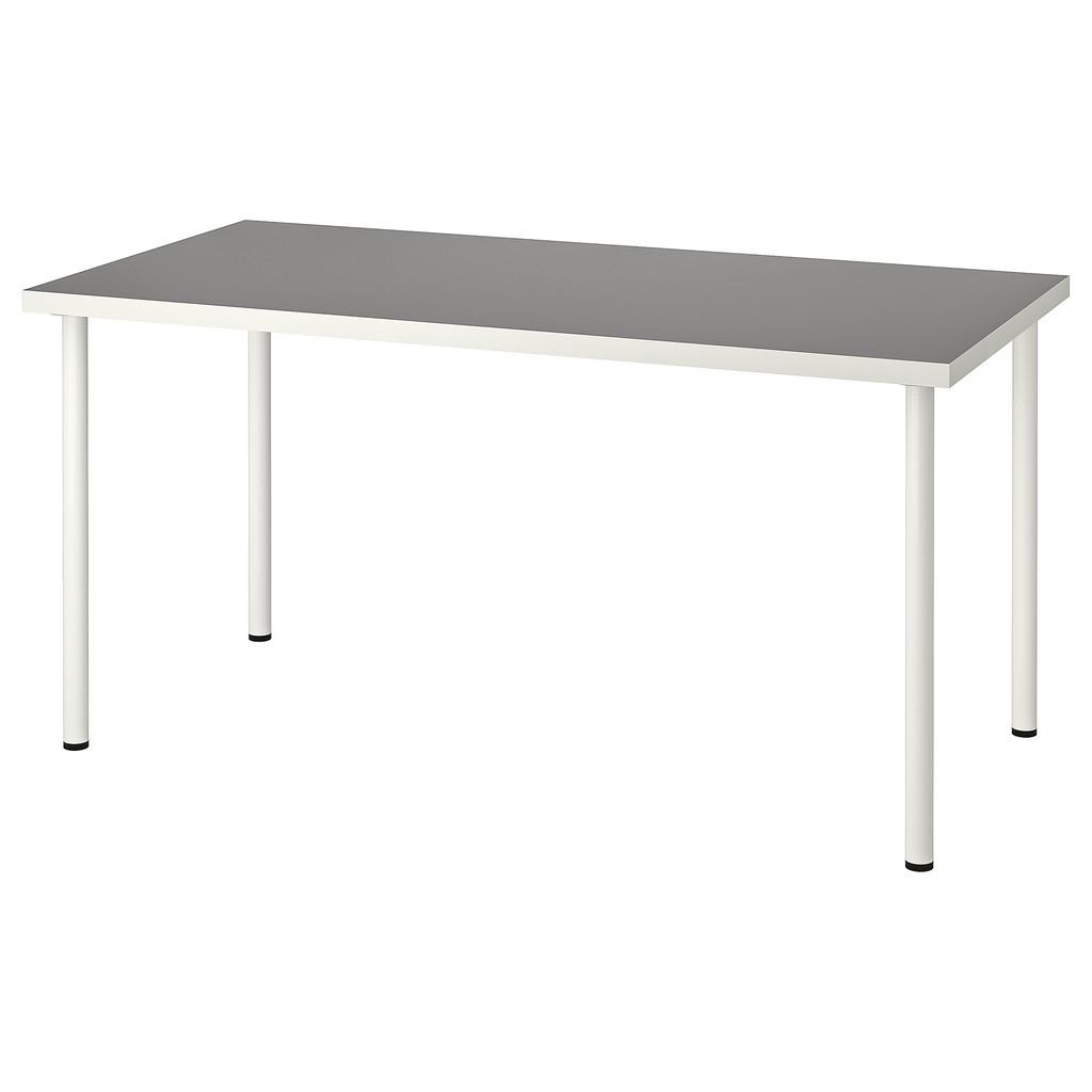 1K3A 389 ADILS & LINNMON Meja 150x75cm abu-abu muda dipadu putih