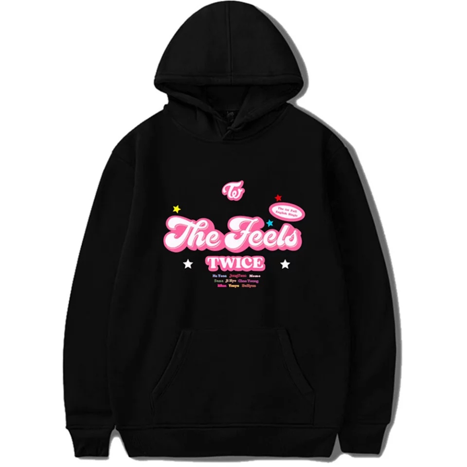 Jaket Sweater Hoodie KPop The Feels Twice M-3XL Special Concert Once Begins Original Terbaru Sweater Twice Member Mina Logo Love World Tour New Hoodie Twice Member Sana Tzuyu Momo Jihyo Nayeon Jaket KPop Twice Korean Style Sweater Jumper Tw Feel Special