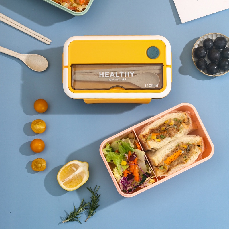 lunch box bento kotak makan set 1100 ml healthy kotak bekal BPA free