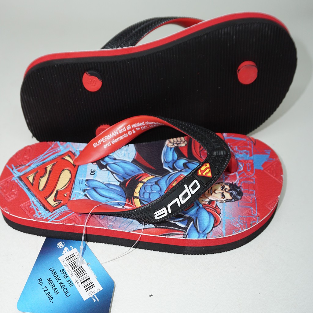 Sandal Jepit Anak Laki Laki Ando Original Superman 310 Merah Termurah