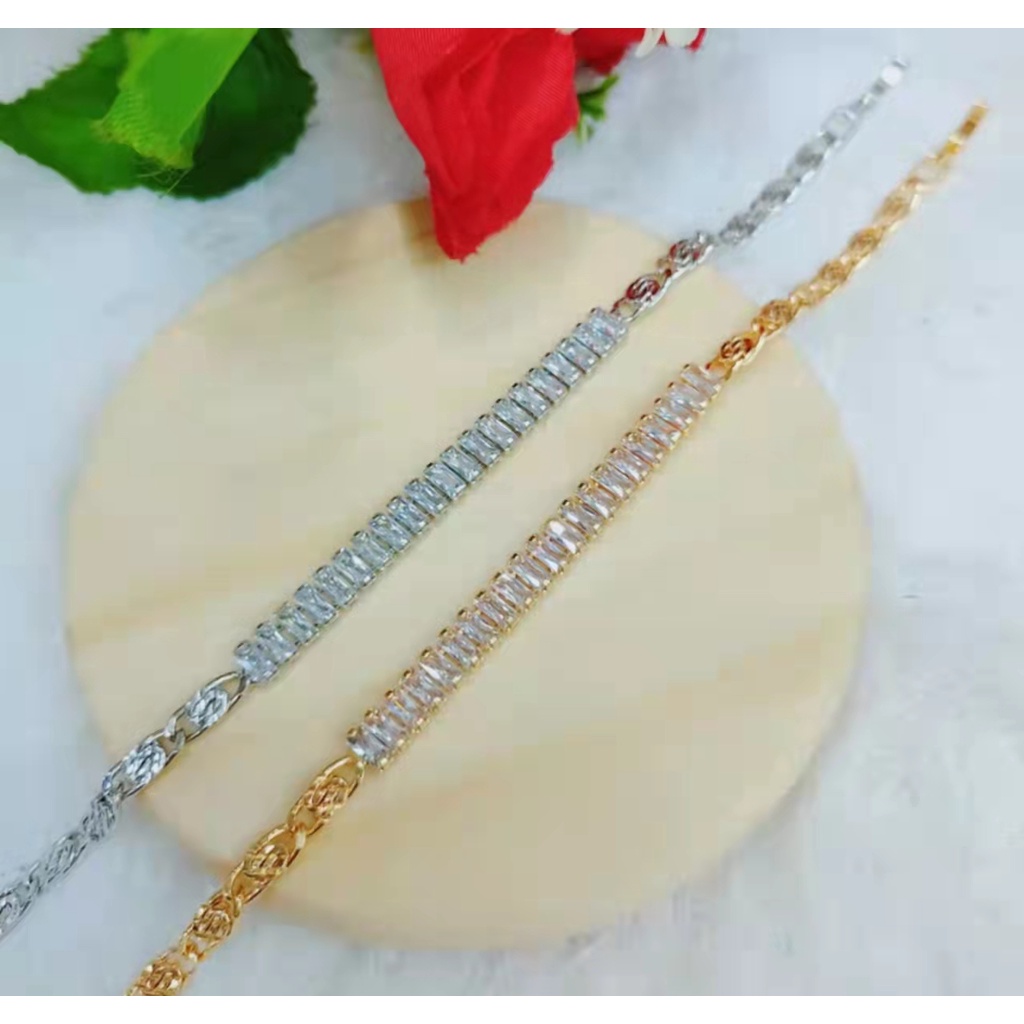 Gelang Rantai Permata Lapis Emas Perhiasan Xuping(mata3mm.4mm.2.5*5mm)