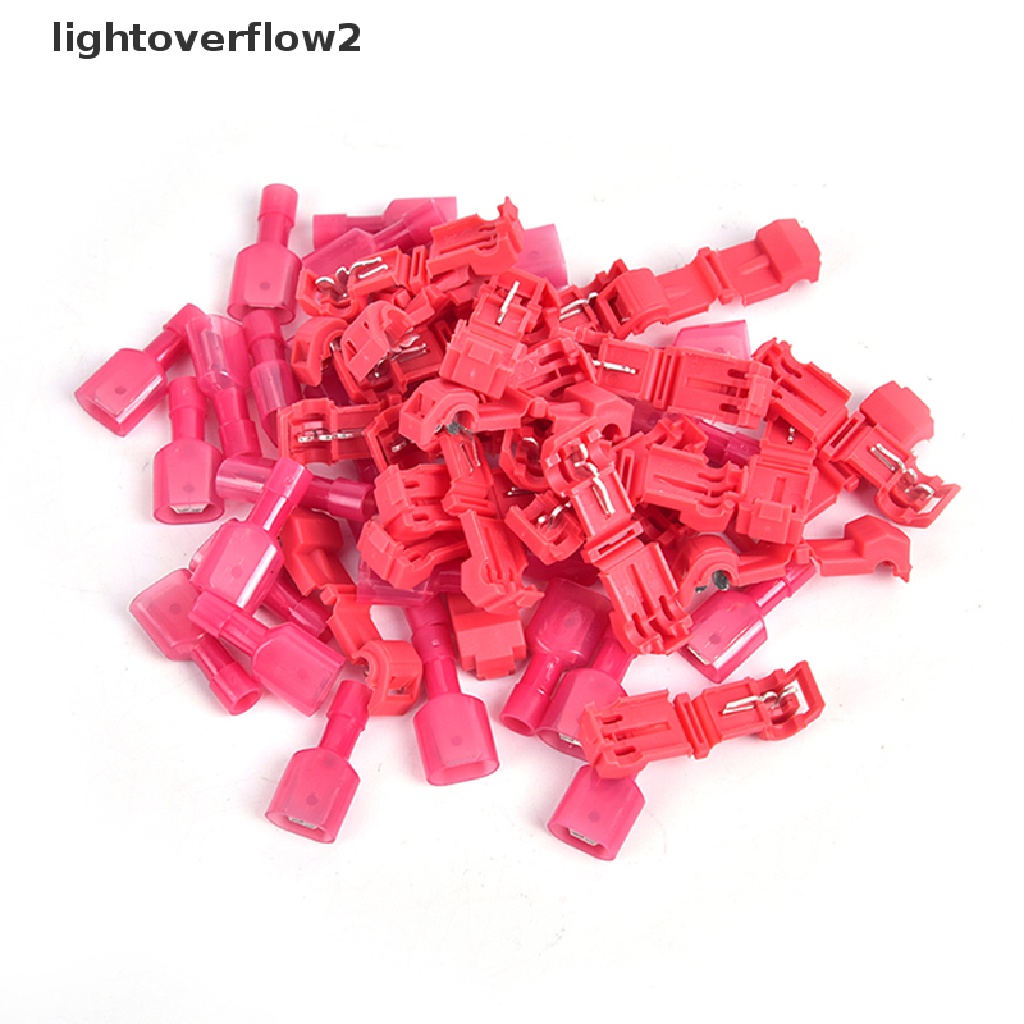 (lightoverflow2) 50pcs Konektor Terminal Kabel Listrik Quick Splice