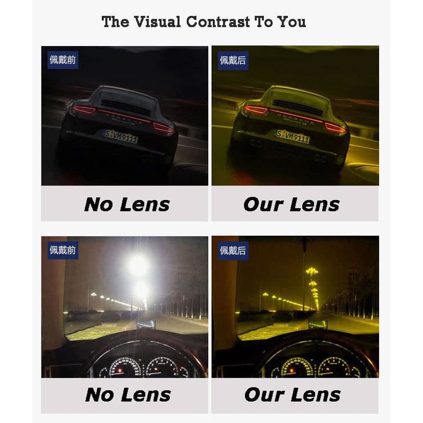 Kacamata HD vision isi 2 warna coklat dan hitam anti silau night view mobil