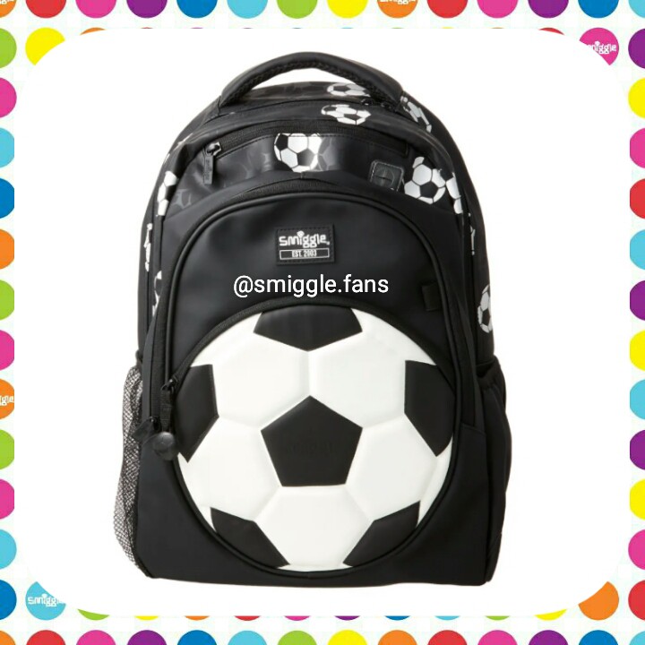 Smiggle Goal Black and White Backpack
