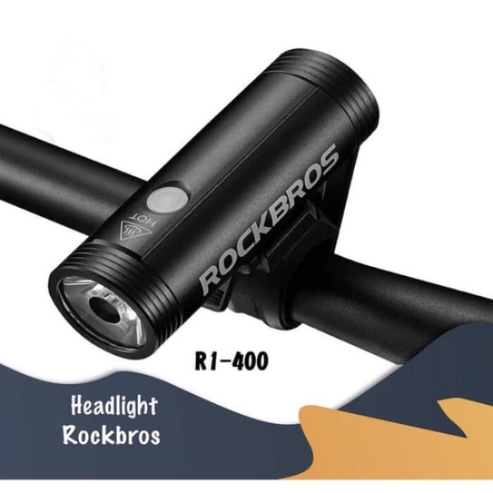 Lampu sepeda Rockbros R1-400 LM usb waterproof flashlight