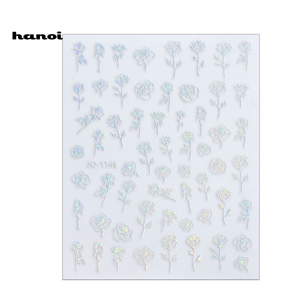 Han_stiker Kuku Motif Tulisan / Bintang Untuk Nail Art