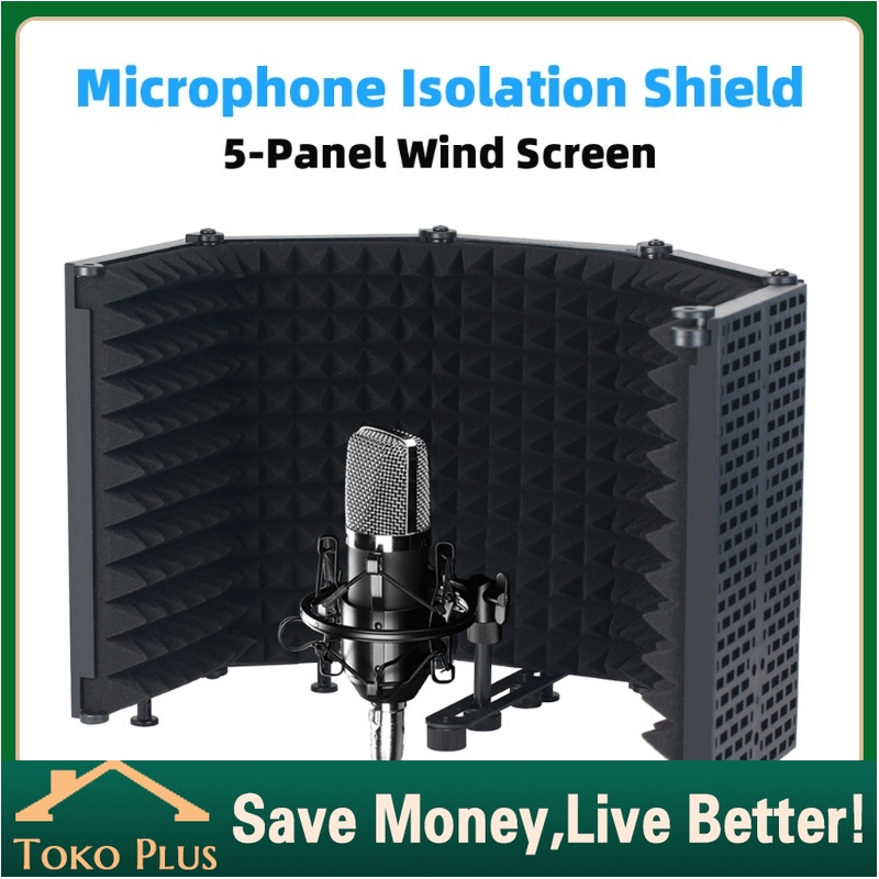 PORTABLE vocal booth Recording Microphone Isolation Shield paket karaoke sound system Stand Mic Pop 