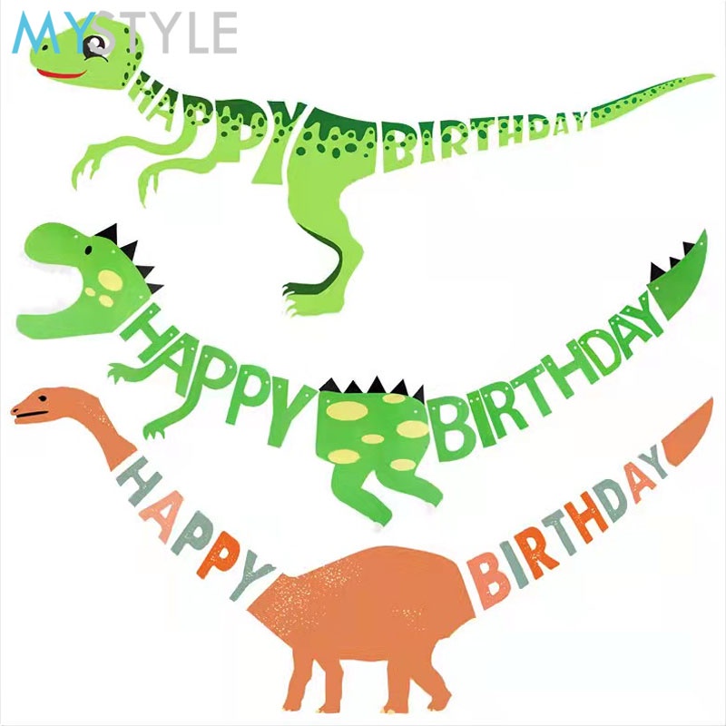 BANNER ULANG TAHUN DINOSAURUS DINO BAGUS BANNER HAPPY BIRTHDAY BANNER PESTA