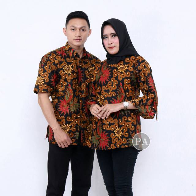 Couple Atasan Batik Pria Wanita Motif Ulir