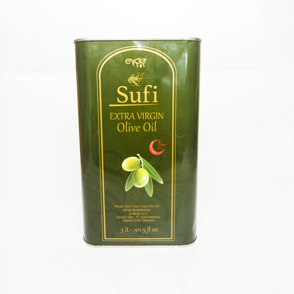 Minyak Zaitun 3 liter original Murni Extra Virgin Olive oil sufi untuk masak minyak diet