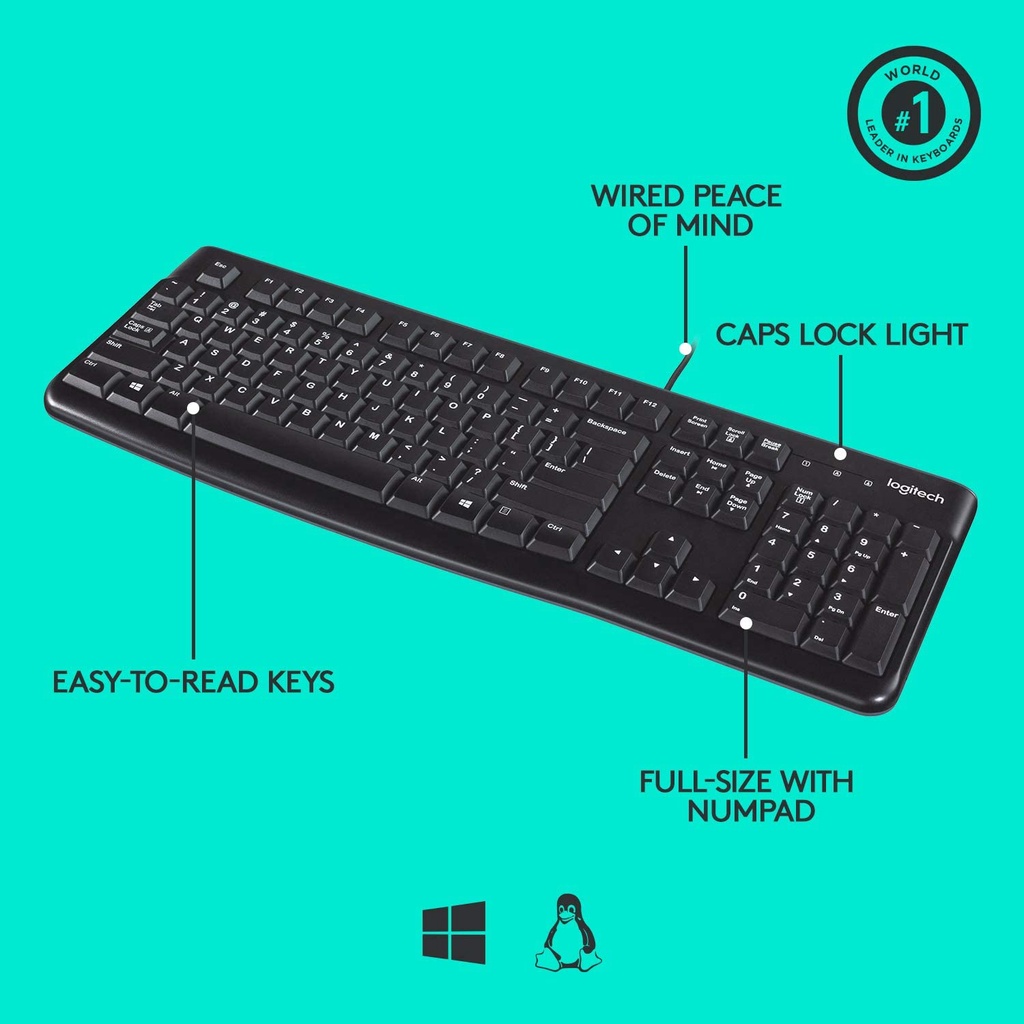 Logitech K120 USB Wired Keyboard GARANSI RESMI 1 TAHUN