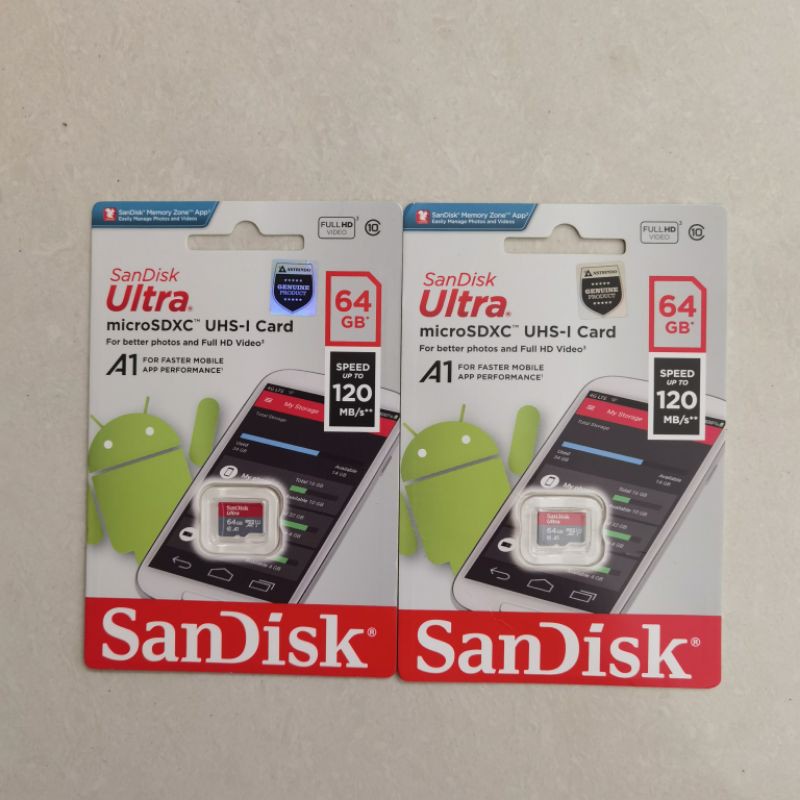 MicroSD SanDisk Ultra 64GB A1 Class 10 UHS-1 MicroSDXC 64 Gb 120MB/s