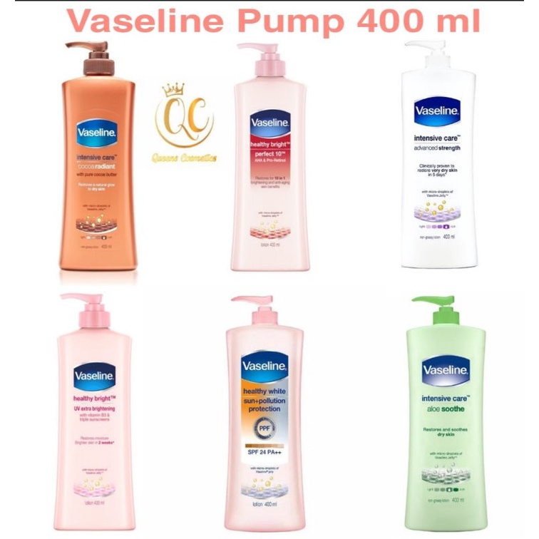 Vaseline Healthy Bright UV Extra Brightening|Perfect 10|SPF24 PA++ 400ml-Handbody Vaseline 100% Original