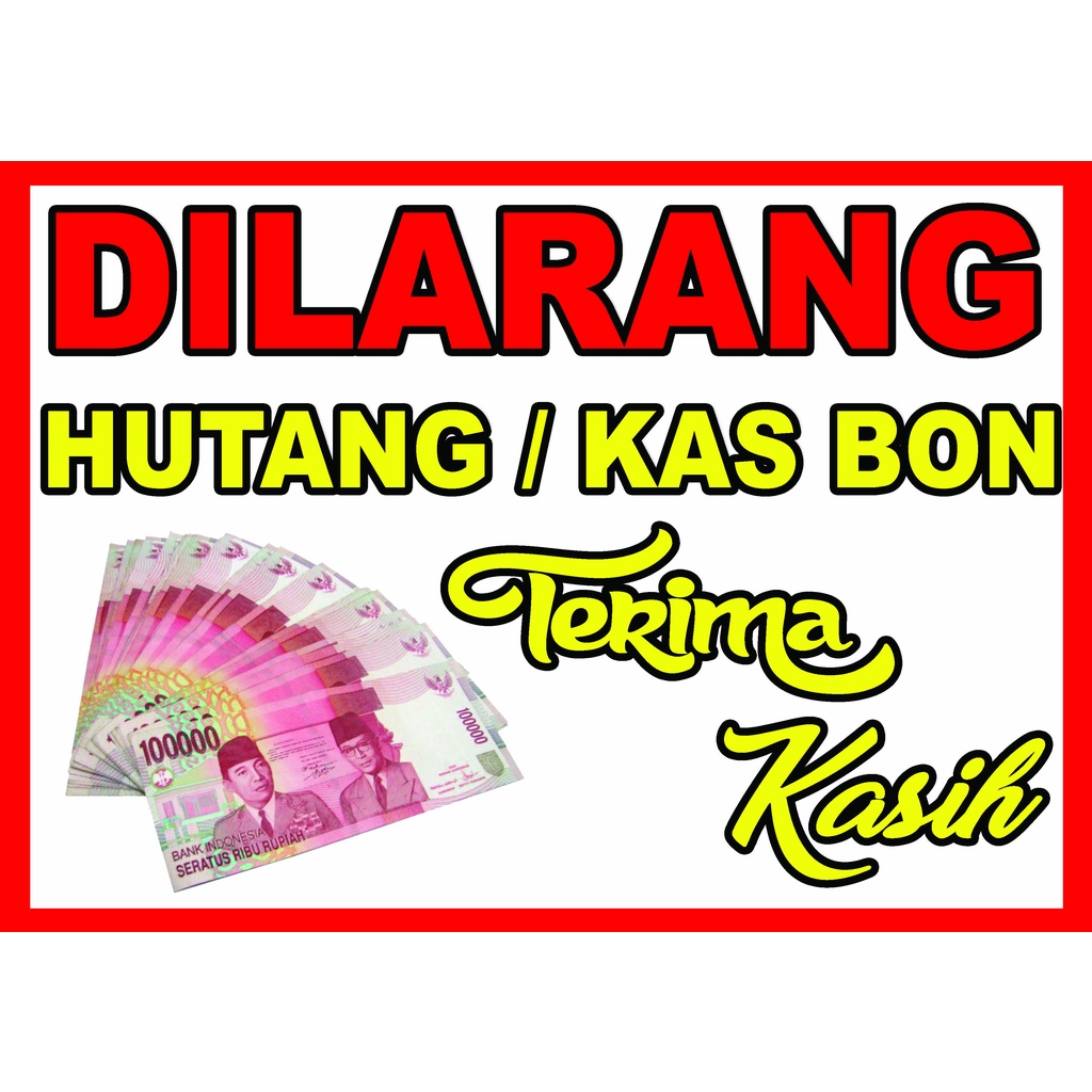 

Stiker di Larang Hutang Ukuran A4