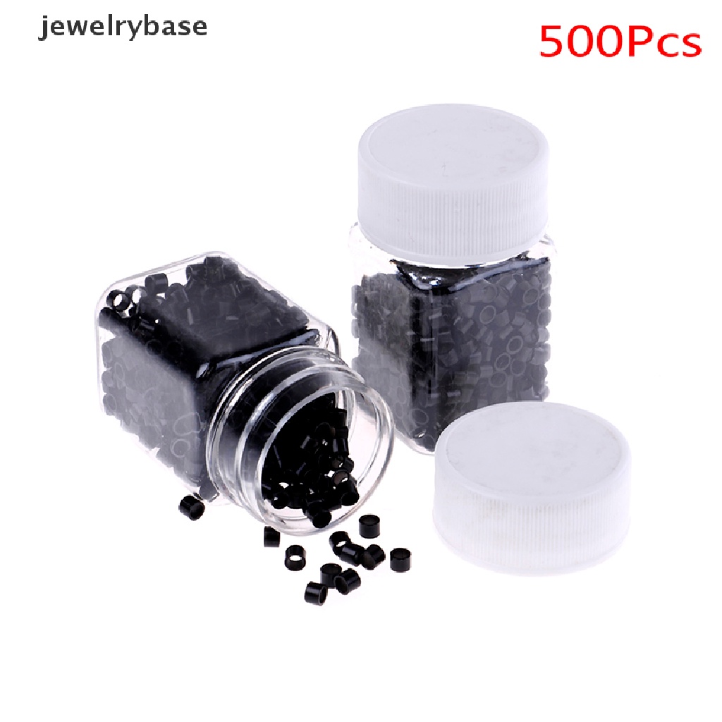 500 Pcs Cincin Mikro Bahan Silikon Ukuran 4mm Untuk Ekstensi Rambut Manusia