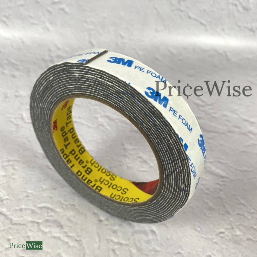 Double Tape 3M FOAM Busa Putih Abu abu 24mm PE High Quality Lem Dobel Perekat Isolasi Lakban Bolak Balik Super Rekat Lim 2 sisi 2.4cm Dobel Tip Wolak Walik Selotip Solatip Penempel Gabus Tri M