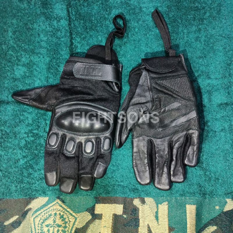Sarung Tangan Hitam Kulit Asli Jatah TNI Pembagian