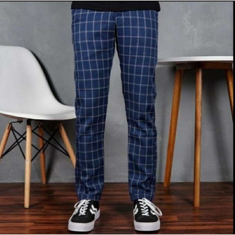 CELANA TARTAN PRIA/CHINO PANTS PRIA RIP/CELANA MOTIF KOTAK2/CELANA KOTAK2 SEMIWOLL/ CELANA PANJANG TARTAN RIP