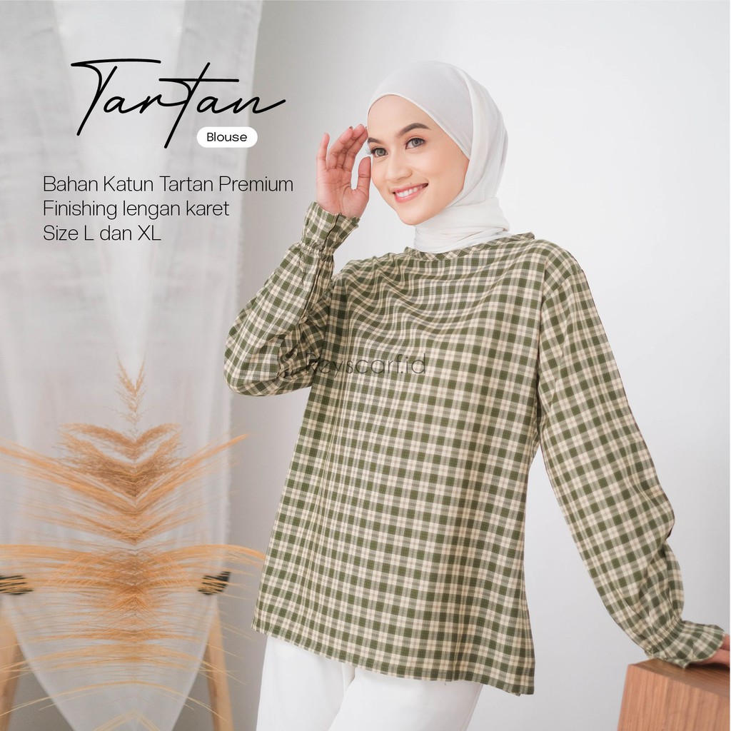 Tartan Blouse By Reyscarf Blouse Dewasa Luxury Bahan Katun Premium Adem Nyaman Dipakai  Terbaik  I Bisa COD