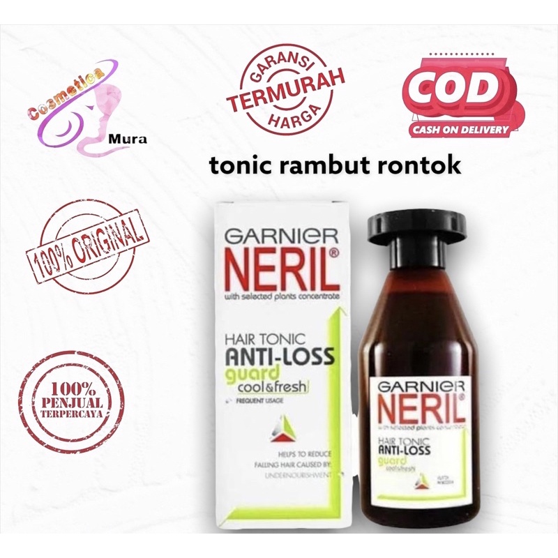 ( 100 ml botol kaca ) Neril Hair Tonic Loss Guard Cool &amp; Fresh 100ml - garnier neril hair Tonic botol Kaca