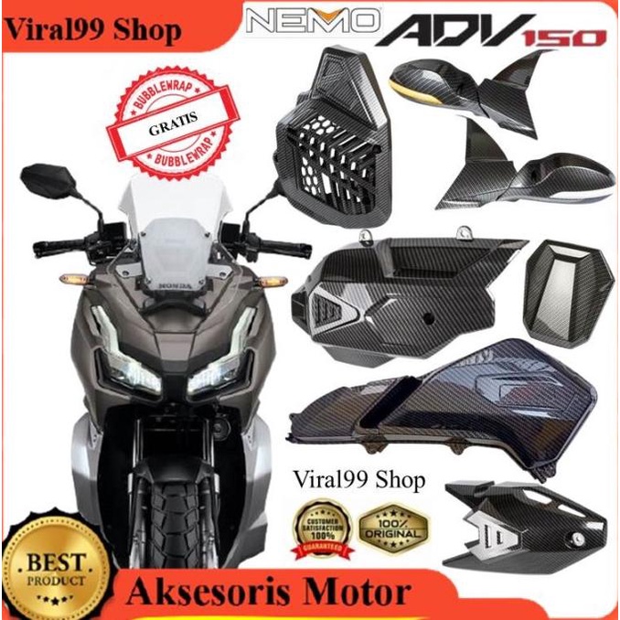 Paket Aksesoris Cover Honda ADV 150 Full Body Carbon Nemo viral99 Murah