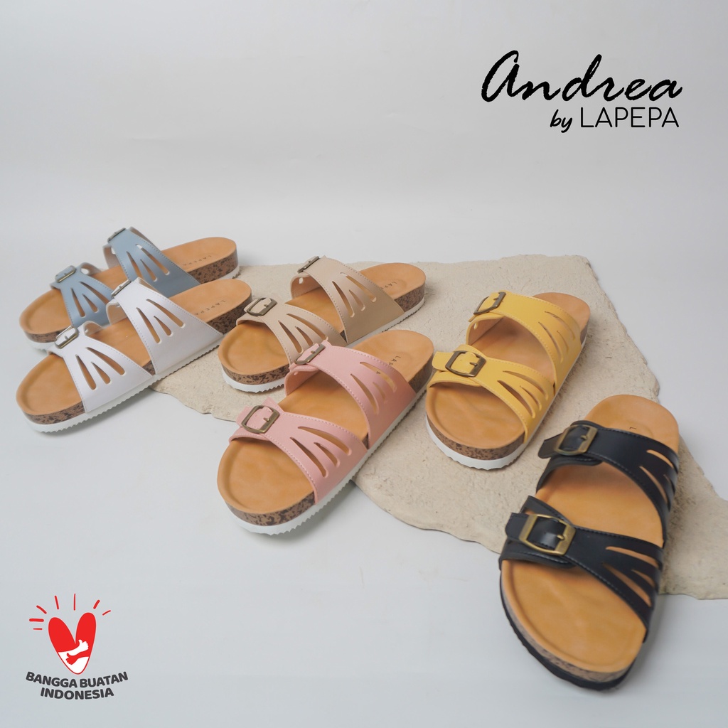 AVLINSTORE - tipe ANDREA Sandal Wanita Casual Model Birken Sol Puyuh Sendal Cewek Sol Kulit Santai Ban dua Empuk