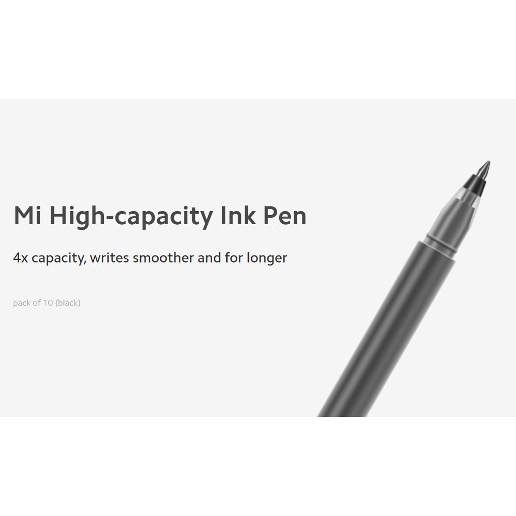 Xiaomi Mijia Jumbo Gel Pen 0.5mm 10 Pack Mi High Capacity pulpen xiaomi Hitam Jp bullet pen