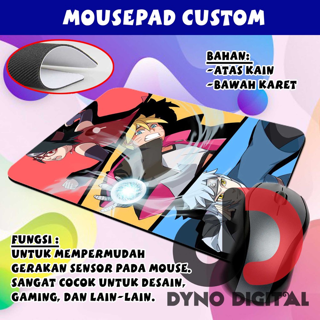 Mousepad Custom Tatakan Mouse Boruto Mitsuki Sarada NRT12