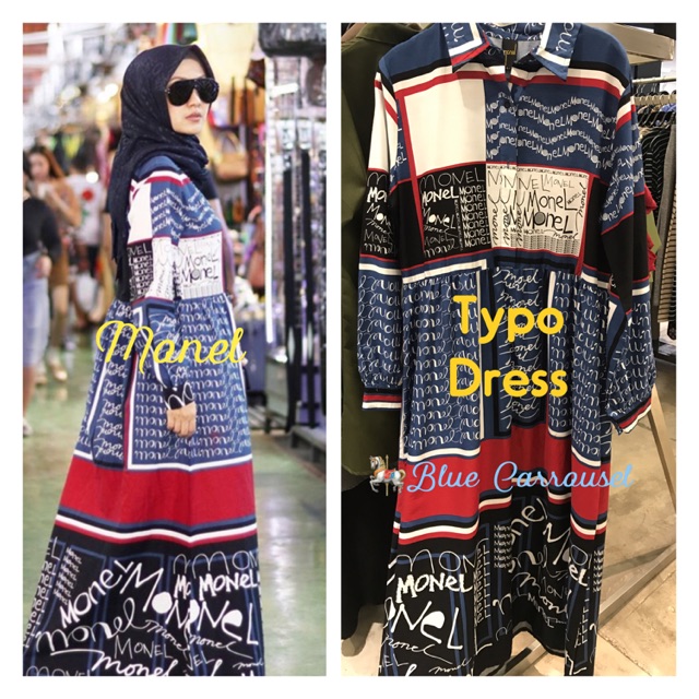 Monel Typo Dress Large NEW