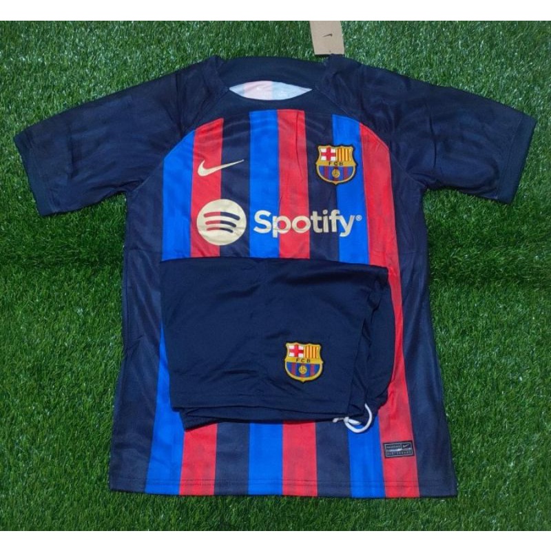 SETELAN JERSEY + CELANA BOLA BARCA HOME 1 STEL 2022 2023 GRADE ORI IMPORT