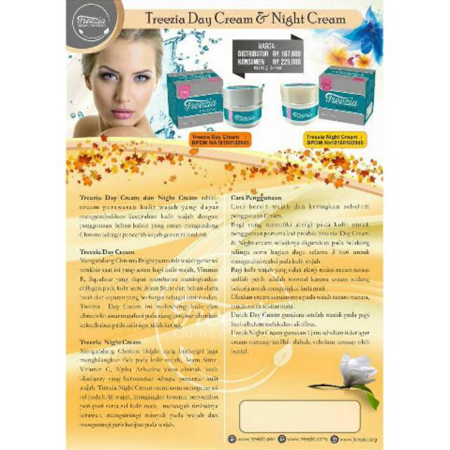 

Treezia Chroma Day Cream & Night Cream Herbal Skincare/Anti Aging/Mencerahkan/Glowing/Jerawat&Flek