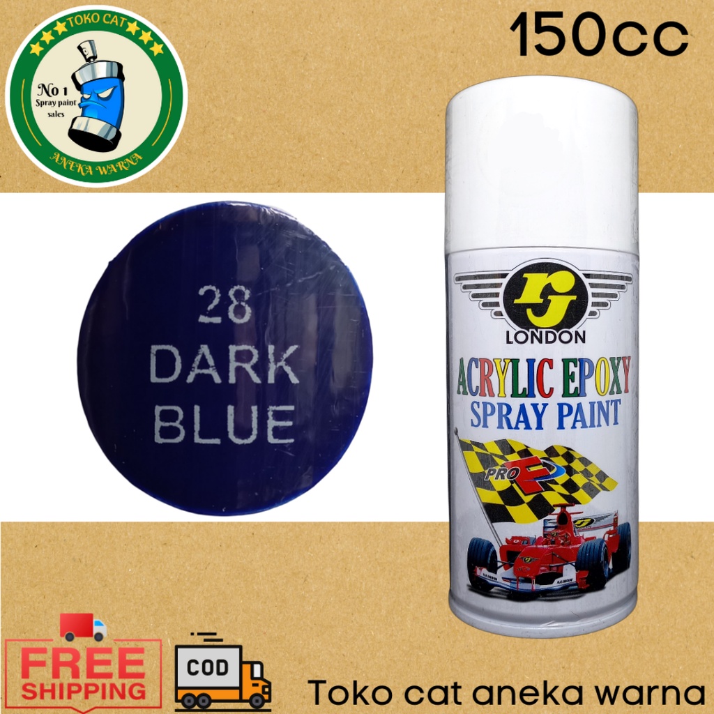 cat semprot 150cc dark blue biru tua dongker gelap rj london spray paint pilok pilox pylox