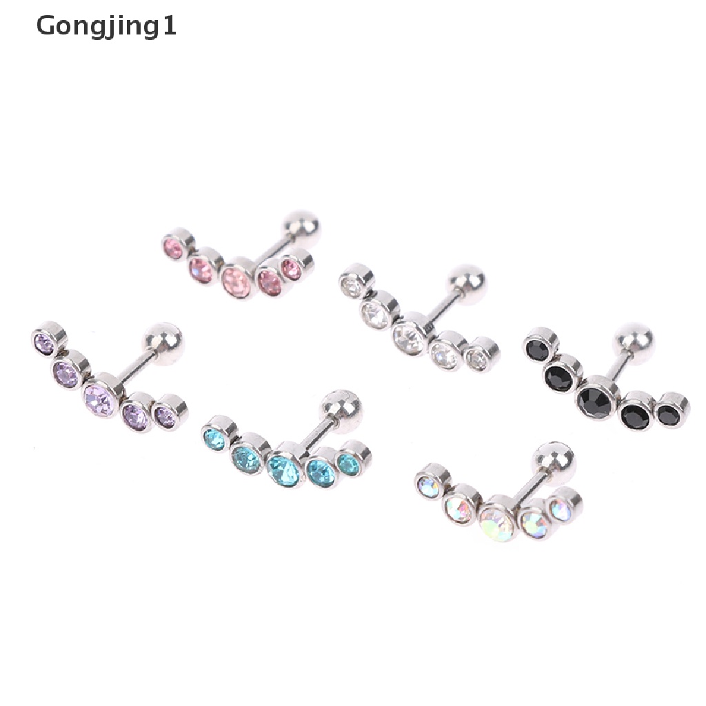 Gongjing1 1Pc Anting Tindik Tulang Rawan Telinga Bahan Stainless Steel