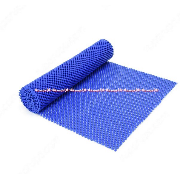 Krishome Alas Anti Slip Shelf Liner 3x150m Blue Biru Anti Slip Polos