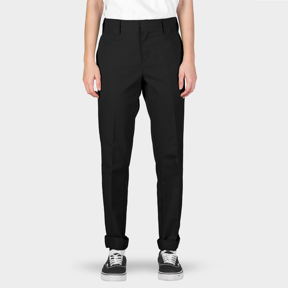 Dickies We872 Slim  Straight  Tapered Fit  Pant Black 