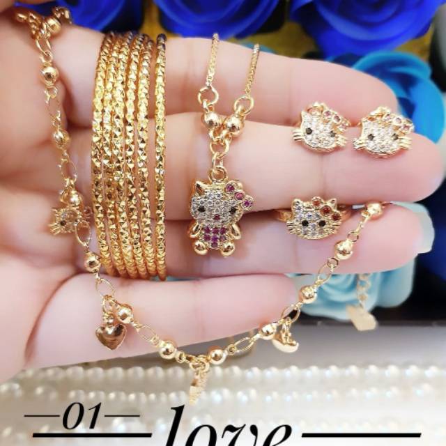 Xuping set perhiasan anak lapis emas 24k 0715h