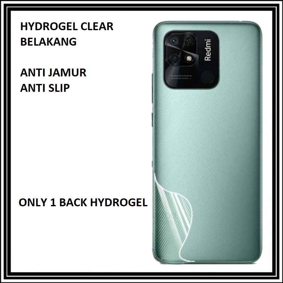 REDMI 10 5G REDMI 10C REDMI 10A ANTI GORES HYDROGEL BELAKANG BENING CLEAR ANTI JAMUR SKIN GARSKIN BACK JELL TRANSPARAN