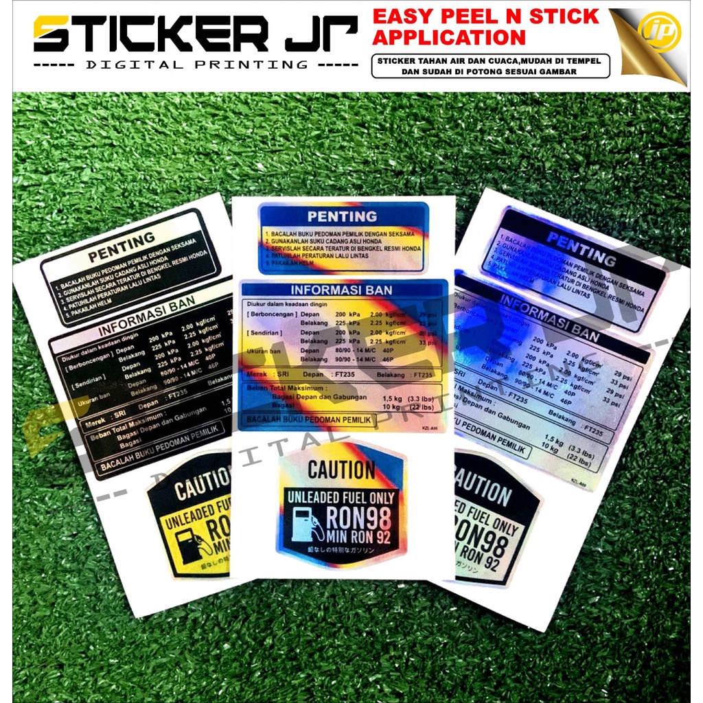 

JP Store Stiker Pack Warning - Sticker Peringatan Untuk Motor Bahan Vinyl Hologram Anti Air