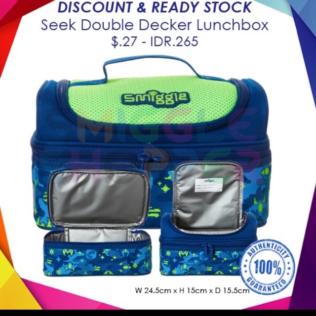 smiggle Lunch BAG original 100% canvas tebal