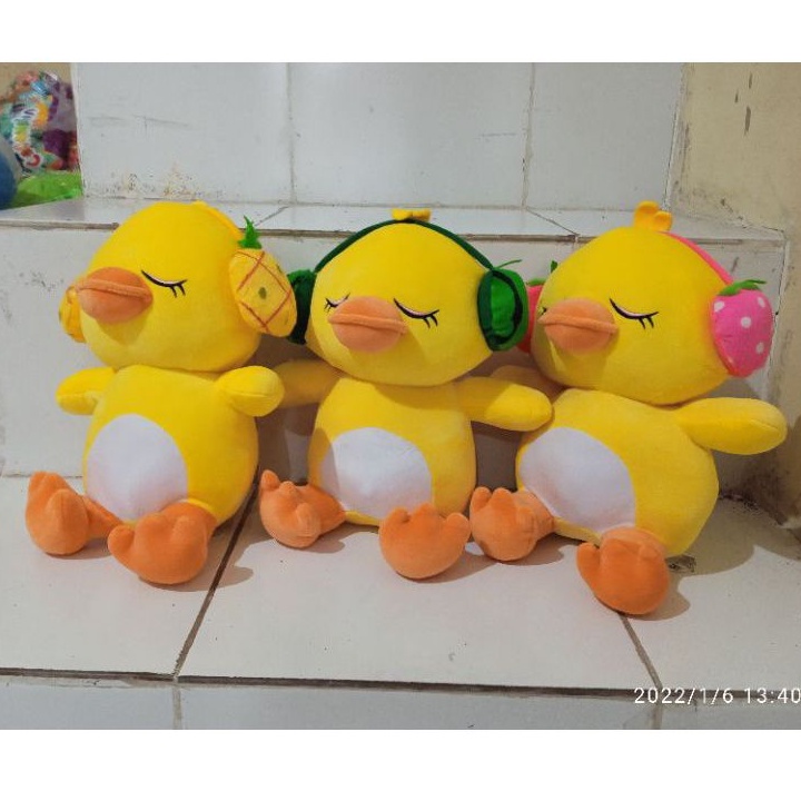Boneka Bebek Earphone buah plus duck lucu miniso by seulgi