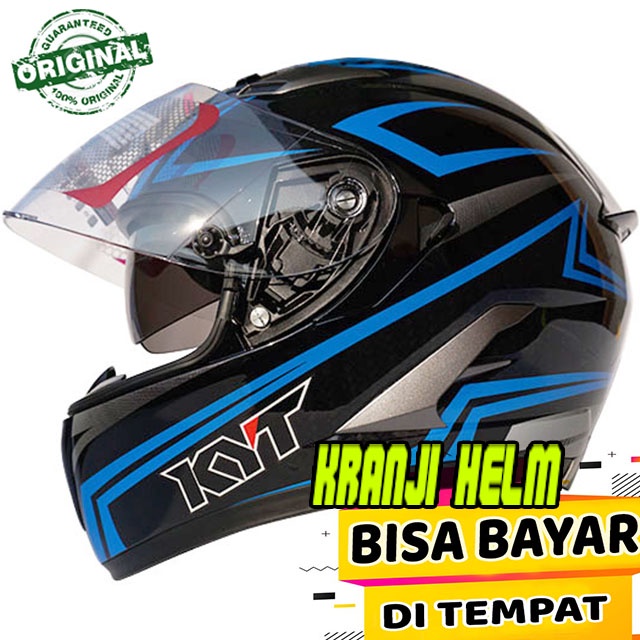 Helm / Helm fullface / Helm kyt falcon 2 carbon black blue termurah