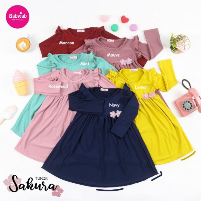 TUNIK ANAK SAKURA BY BABYJAB MATT JERSEY PREMIUM