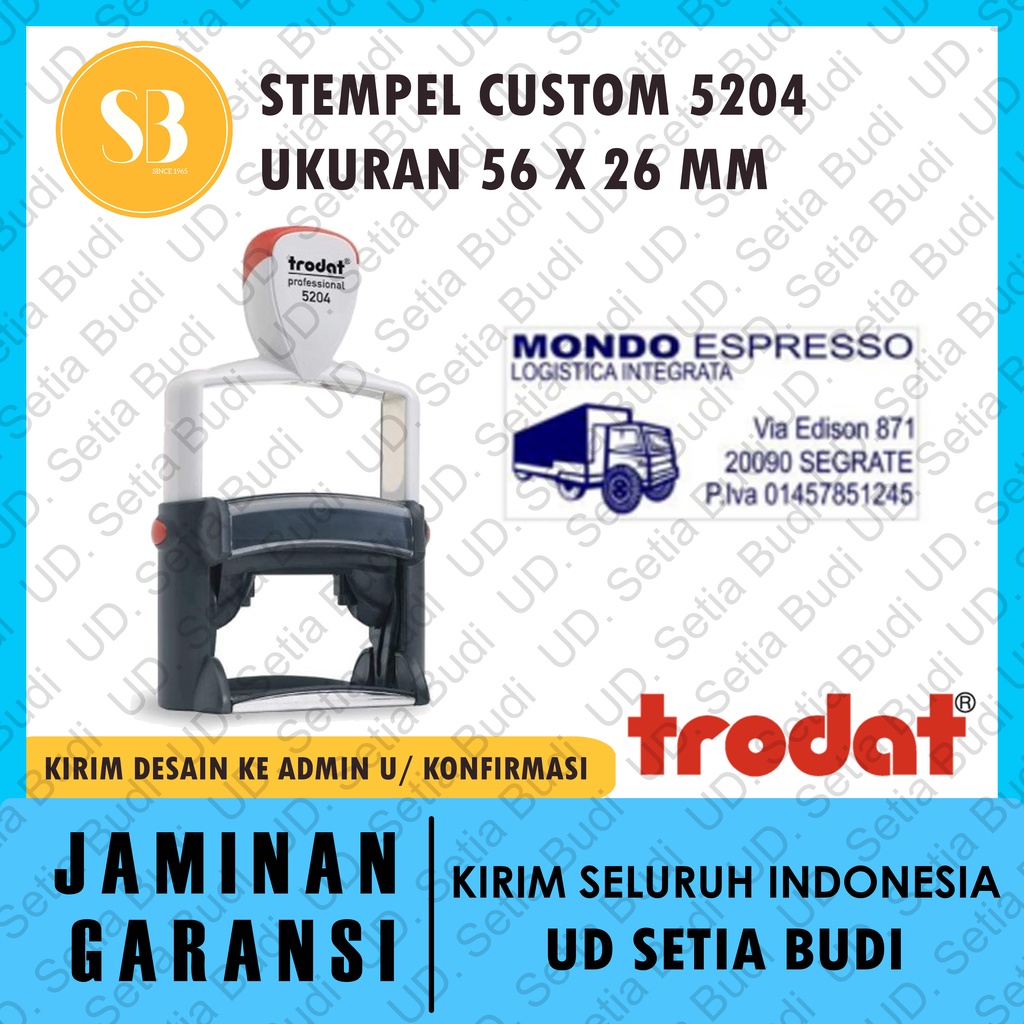 Stempel Trodat Custom 5204 ukuran 56 x 26 mm