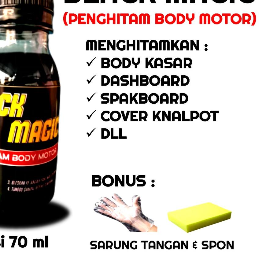 Flash Sale KODE-491 BLACK MAGIC PENGHITAM BODY MOTOR Dashboard,Cover knalpot,Spakboard,dll