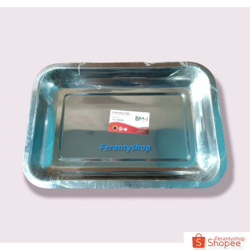 Diskon BMW  Nampan Baki Stainless 32 x 22 cm