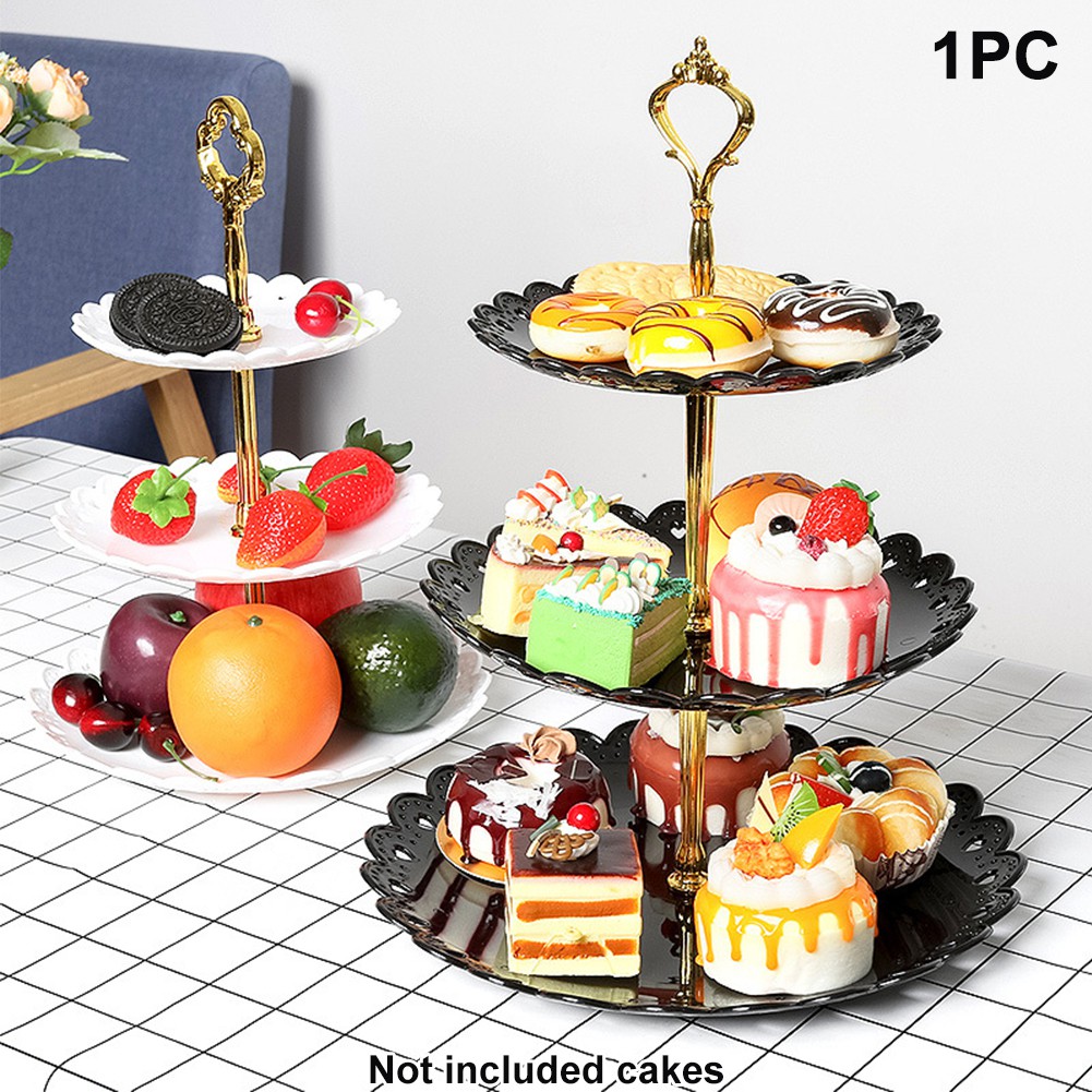 Plastic 3 Tier Party Wedding Serving Cake Stand Pastry Detachable