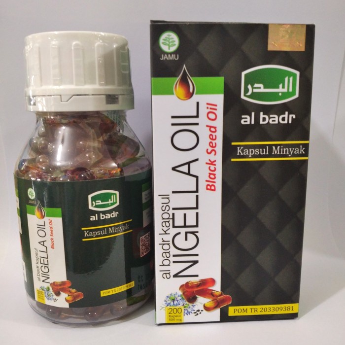 Minyak Habbatussauda Nigella Oil 200 Kapsul Al Badr Termurah