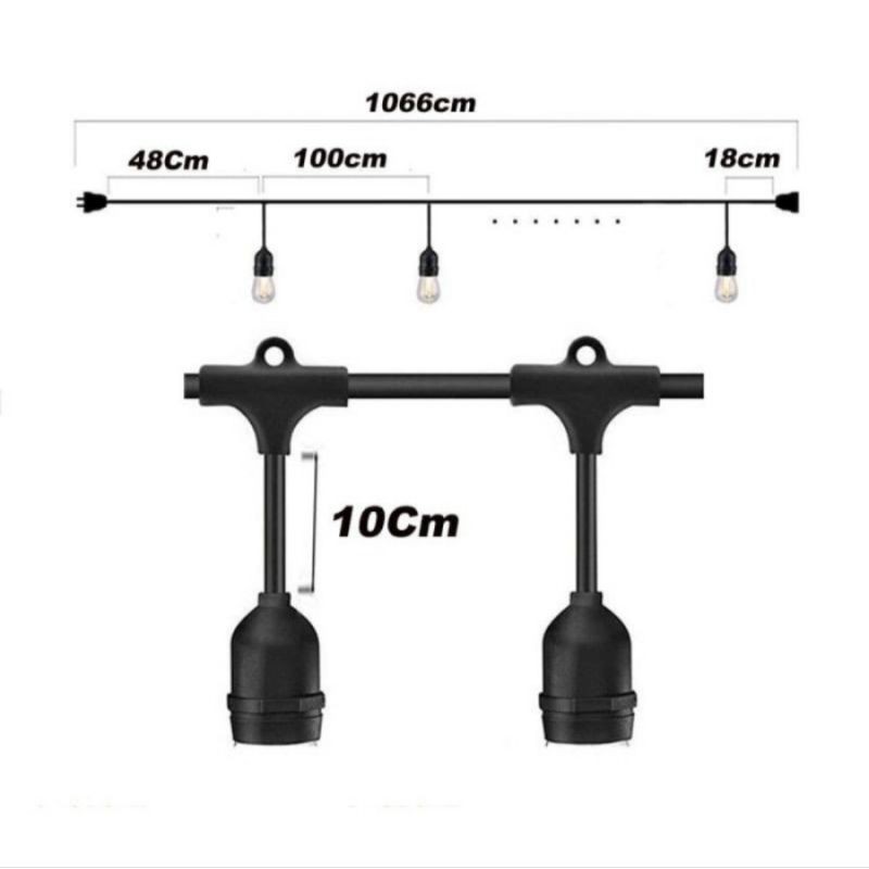 Fitting Gantung Outdoor E27 10 Fitting Kabel 10 Meter